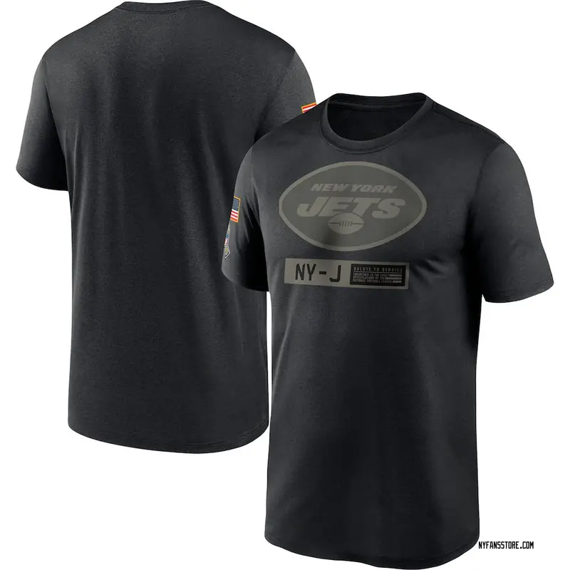 Men's Black New York Jets 2020 Salute to Service Team Logo Performance T-Shirt